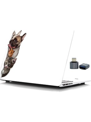 Macbook Air M1 Kılıf 13INÇ Uyumlu Sert Kapak Koruyucu Hayvan Dostları Temalı Touchıd M1 Air A23