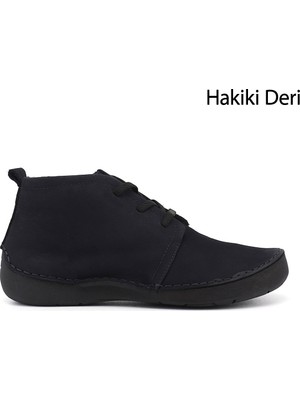 Gönderi(r) Kadın Laci Nubuk  Bağcıklı Hakiki Deri Comfort Bot