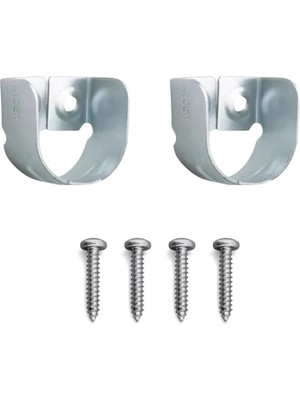 Gardırop Askılık Boru Flanşı, 27X30MM, 2 Adet, Dolap Içi Oval Boru Aparatı