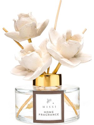 ml Seramik Gül Taşlı Bambu Çubuklu White Jasmine Oda Kokusu
