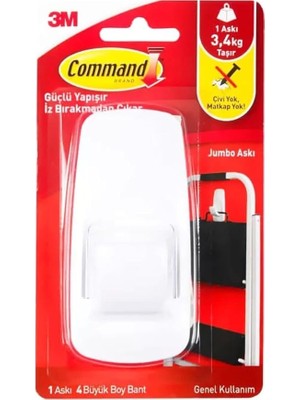 17004 Command Büyük Boy Jumbo Askı Beyaz
