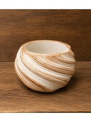 Padişah Kavuğu Şekilli Taş Saksı 12 cm Çap 12 cm Yükseklik