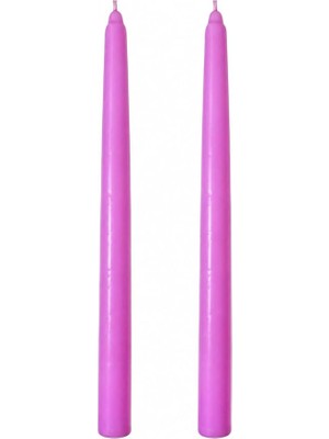 Pembe Şamdan Mum Seti 25 cm – Dekoratif Ince Şamdan Mum, Kokusuz Parafin WAX,%100 Pamuk Fitil,