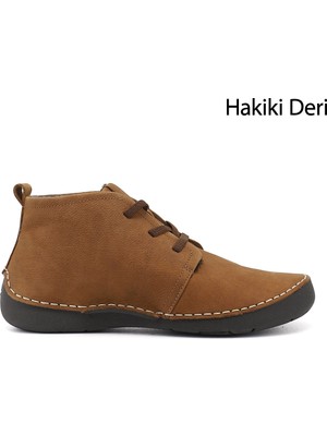 Gönderi(r) Kadın Taba Nubuk  Bağcıklı Hakiki Deri Comfort Bot