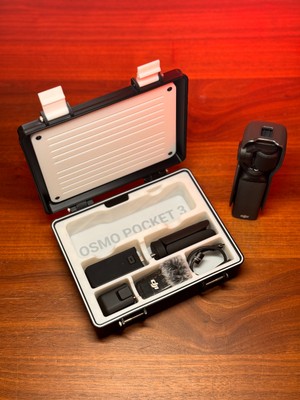 3D Snaxx Dji Osmo Pocket 3 Uyumlu Airtag Bölmeli Taşıma ve Koruma Kutusu – Aksesuar Organizer Sert Kılıf (17X19X7 Cm)