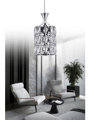 UltraMint 25'lik Krom Kristal Avize, Lüks Salon ve Oda Dekorasyonu Için