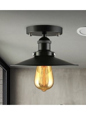 UltraMint Rustik Siyah 22 cm Tavan Avize, Şık ve Modern Aydınlatma Parçası