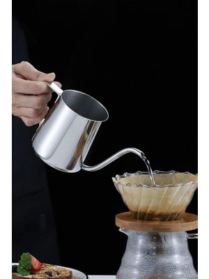 Ölçekli 350 ml 7 Cup Kahve Demleme Ibriği Espresso Sıcak Su Ibriği MT116