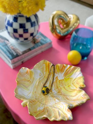 Sanse Atelier Dekoratif Yaprak Tabak , Takı Tabağı , Sunumluk
