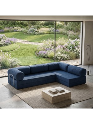 Dechome 300X200 Teddy Serisi Köşe Açık Uzanma Modüler Koltuk | Yıkanabilir Corduroy Kumaş | Çok Fonksiyonlu Yer Yatağıyeny Fitilli Kadife | Köşe Koltuk | 160X160 Köşe Takımı | Modüler Köşe Takımı