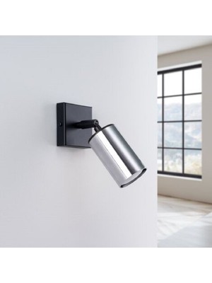 Riolight Rıolight Modern Krom Hareketli Başlık GU10 Duylu Tekkli LED Spot (Ampül Dahildir.)