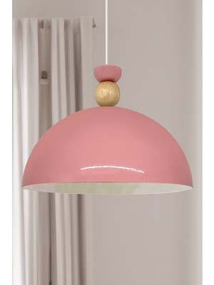 UltraMint Şık Pembe Metal Tekli Sarkıt Avize E27 30 Cm, Modern ve Zarif Tasarım