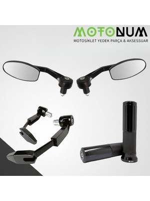 MOTONUM Arora Ares Modifiye Seti-Siyah-Oval Gidon AYNA-MD08209