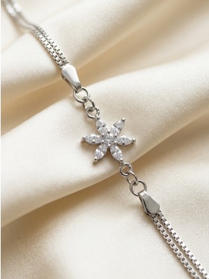 Aytekin Jewelry Çiçeğe Benzer Bileklik 925 Ayar Gümüş
