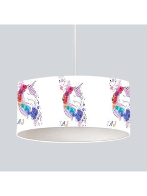 UltraMint Çocuk Bebek Odası Sarkıt Avize, Çiçekli Unicorn Tasarımı, Şık ve Renkli