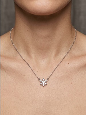 Aytekin Jewelry Kar Tanesi Benzeri Ilginç Şekilli Kolye 925 Ayar Gümüş