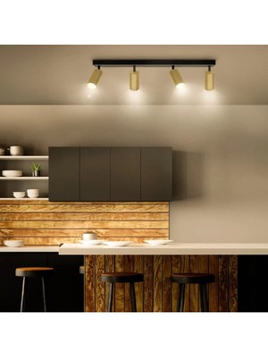 Riolight Modern Mafsallı Hareketli Mat Altın Mat Gold Kaplama Başlık LED Spot Avize(Ampul Dahildir)