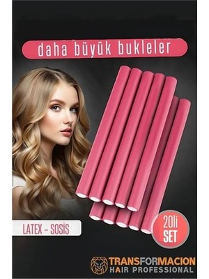 sbodurhome Sosis Latex Bigudi - Isısız Saç Bigudisi 17 mm 20 Adet 721915