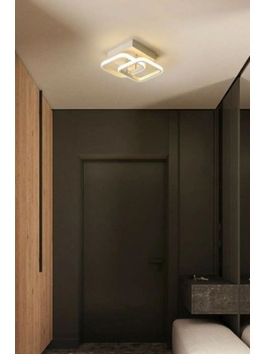 UltraMint Modern Beyaz Kare Hol Koridor Giriş LED Avize, Şık ve Aydınlatıcı Tasarım