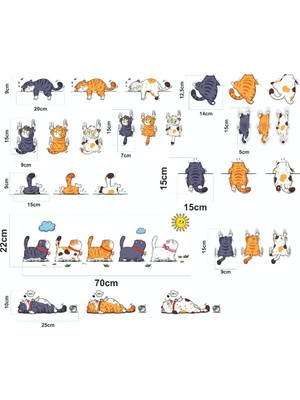 Sticker Tırmanan Kedi Uyuyan Kedi Seti Etiket Sevimli Kediler Buzdolabı Dekor  Oto Araba Sticker  Folyo Uvi Baskı Baskes Motor Yazıları Araç Kaplama Dijital Baskı Digital  Eflatunzebra Aflatun Zebra