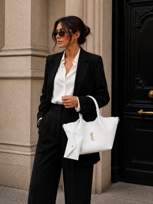 Vulapari Beyaz Ysl Model Kadın El ve Omuz Çantası