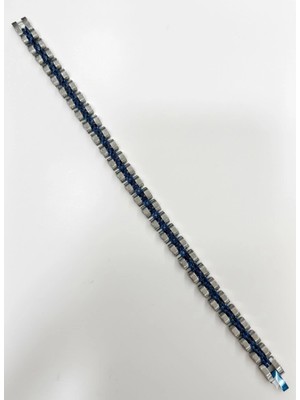 sbodurhome Siyah Deri / Çelik  Erkek Deri Bileklik 20 Cm  - EBL0083