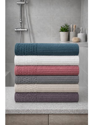 Mela Home Chakra Desen 50*90 cm 6'lı El ve Yüz Havlu Seti- Çeyizlik- Hediyelik - Mutfak %100 Pamuklu