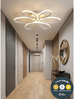 UltraMint Modern Beyaz 6’lı LED Plafonyer Avize, Çok Yönlü Aydınlatma