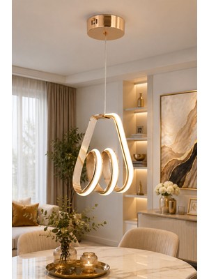 UltraMint Modern 3 Renk Yanabilen Gold LED Sarkıt Avize, Şık Salon Dekoru Için Ideal