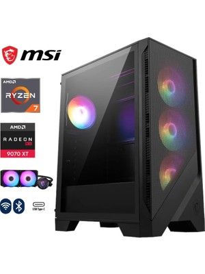 MSI Gzone Pro Amd Ryzen 7 9800X3D / Radeon Rx 9070 Xt 16GB / 64GB Ddr5 / 2tb M.2 SSD / 240MM Sıvı Soğutma Gaming Masaüstü Bilgisayar