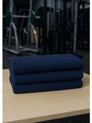 Mela Home Lacivert Fitness-Spor Havlusu 3 Adet -Hızlı Kuruyan-Kuaför ve Berber Havlusu 50*90 cm