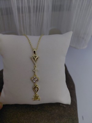 Lavante Butik Zirkon Taşlı Mistik Figürlü Şans Kolyesi Çelik Y Kolye