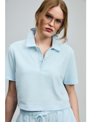 Lufian 121040001 Narın Polo Yaka T-Shirt  Kadın Tişört