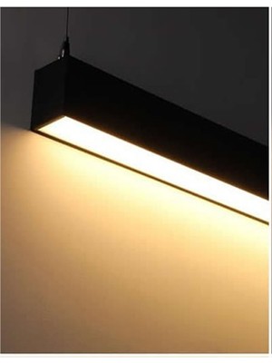 UltraMint Şık 80 cm Siyah Lineer Sarkıt Işık, 28W, Askı Aparatı Dahil