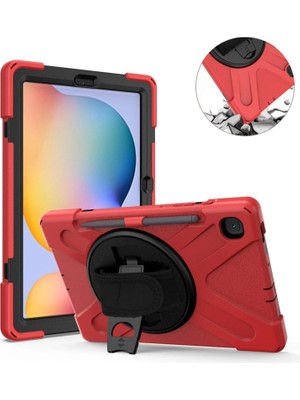 Zenvia Samsung Galaxy P610 Tab S6 Lite 10.4 Kılıf Amazing Tablet Kapak - Kırmızı