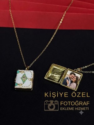 Melisa Takı & Aksesuar 316L Çelik Gold Renk Açılır Resimli Kolye (Fotoğraf Eklenebilir)