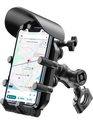 Zenvia Gidon Bağlantılı Güneş ve Yağmur Korumalı 360° Derece Ayarlanabilir Motosiklet Bisiklet Tele