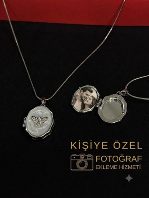 Melisa Takı & Aksesuar 316L Çelik Gümüş Renk Açılır Resimli Kolye