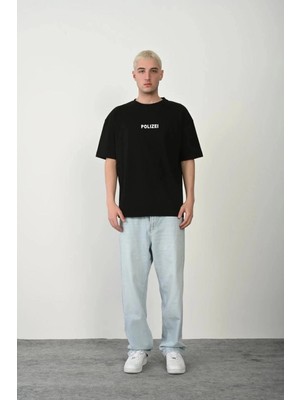 Zenvia Erkek Baskılı T-Shirt Kısa Kol Bisiklet Yaka Rahat Kalıp Tişört - Siyah