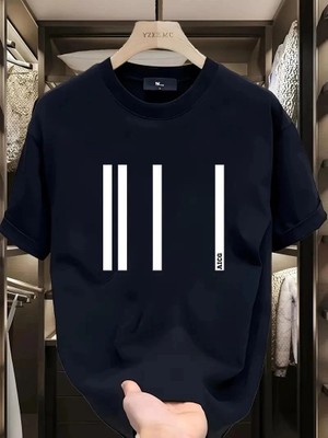 Zenvia Kadın Kısa Kol Yazlık Tişört Bisiklet Yaka Baskılı Oversize T-Shirt - Siyah