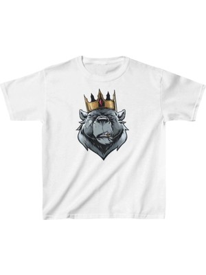 Zenvia Unisex Çocuk Baskılı T-Shirt - Beyaz