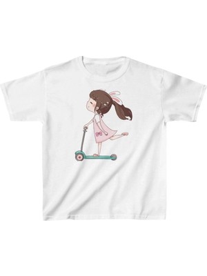 Zenvia Unisex Çocuk Baskılı T-Shirt - Beyaz