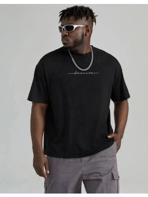 Zenvia Erkek Baskılı T-Shirt Kısa Kol Bisiklet Yaka Regular Fit Rahat Kalıp Tişört - Siyah