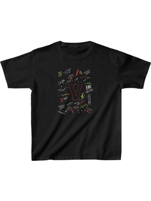 Zenvia Unisex Çocuk Baskılı T-Shirt - Siyah