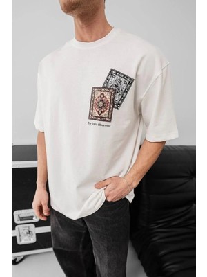 Zenvia Erkek Yazlık Bisiklet Yaka Baskılı Regular Fit Tişört Kısa Kol T-Shirt - Beyaz