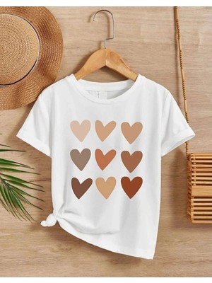 Zenvia Kız Çocuk Bisiklet Yaka Baskılı T-Shirt - Beyaz