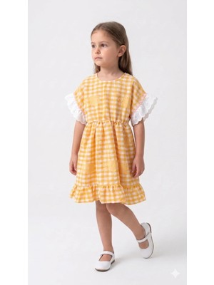 Mini Baray Kız Çocuk Fırfırlı Yazlık Pamuk Viskon Elbise (2-5 Yaş)