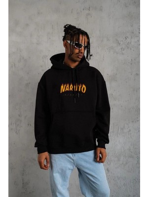 Zenvia Erkek Baskılı Kapüşonlu 3 Iplik Pamuklu Hoodie Sweatshirt - Siyah
