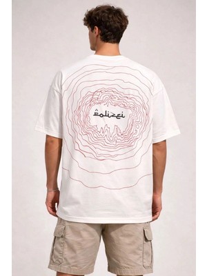 Zenvia Erkek Kısa Kol Yazlık Tişört Bisiklet Yaka Baskılı Oversize T-Shirt - Beyaz