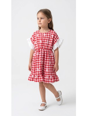 Mini Baray Kız Çocuk Fırfırlı Yazlık Pamuk Viskon Elbise (2-5 Yaş)